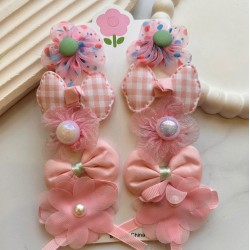 8'li pembe Klipsi Set