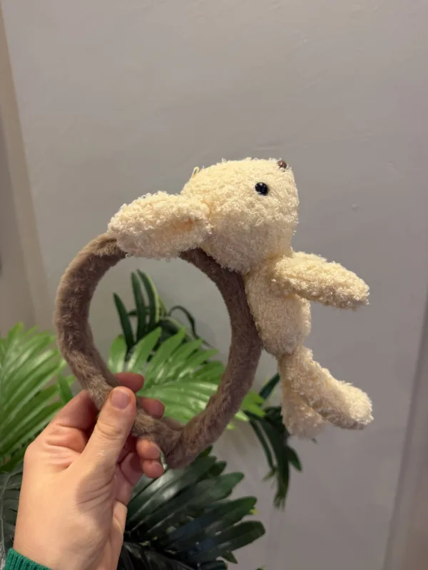 Kahverengi Peluş Tavşan Taç - Görsel 2